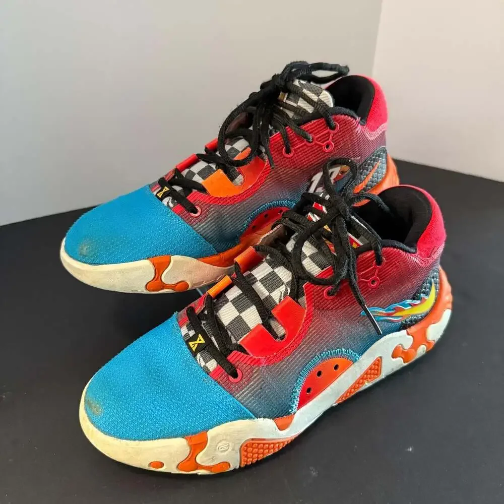 Nike PG 6‎ x Hot Wheels Blue Red Orange Basketball Shoes Size 8
